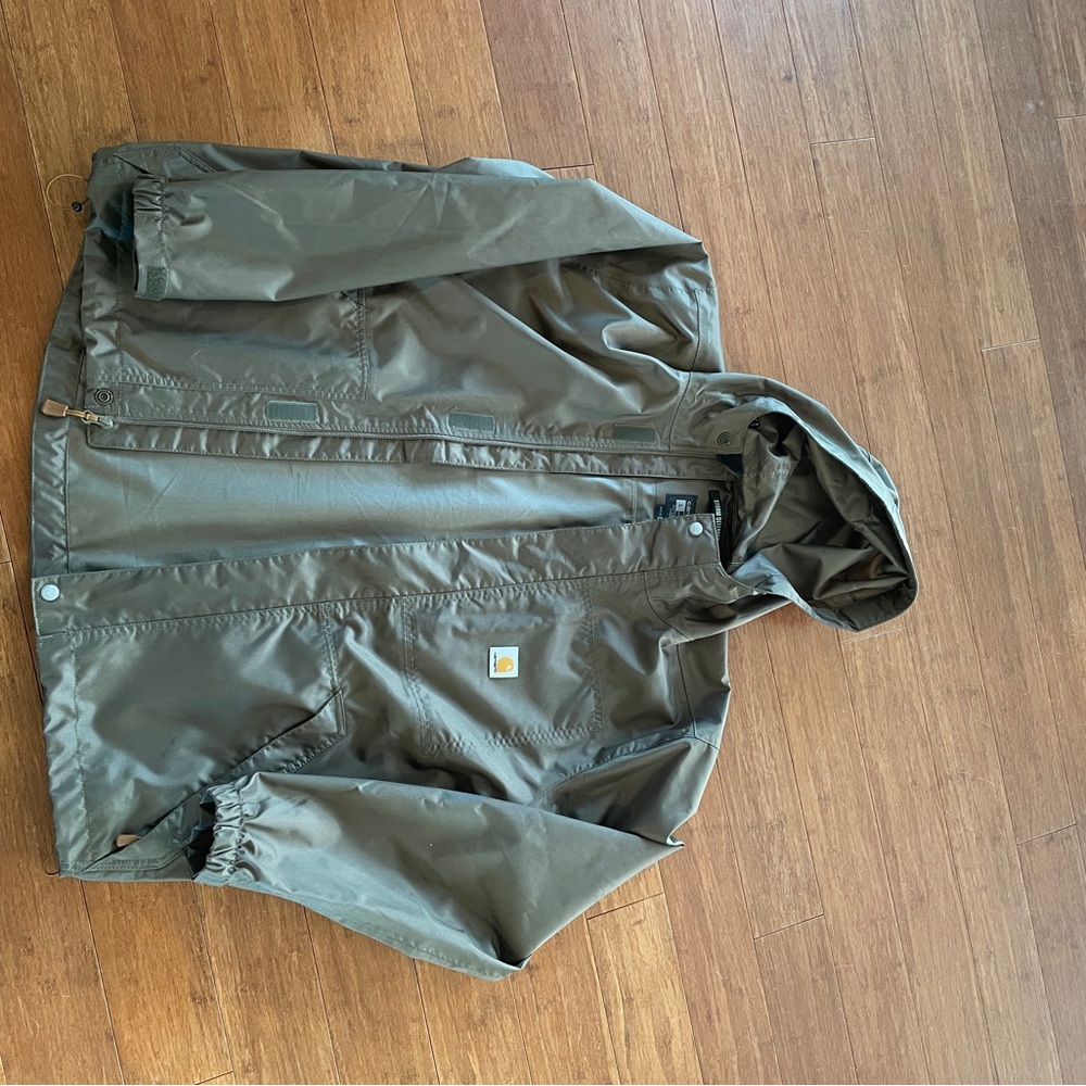 Olive Green Jacket with Drawstring